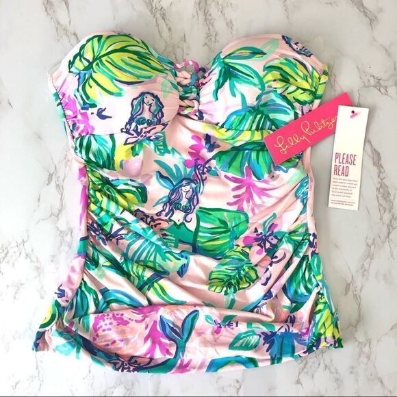 Lilly Pulitzer Lulo Tankini Top Mermaid Size 2 - Picture 2 of 7